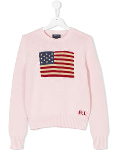 MAGLIONE ROSA BANDIERA RALPH LAUREN