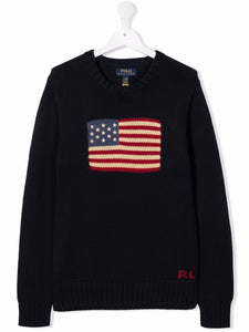 MAGLIONE BANDIERA BLU COTONE RALPH LAUREN