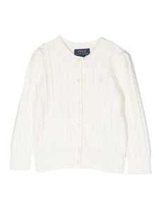 CARDIGAN TRECCIA BIANCO RALPH LAUREN