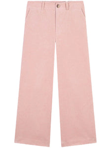 PANTALONE IN VELLUTO ROSA CHLOE