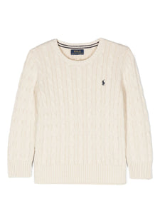 MAGLIONE TRECCIA COTONE CREMA RALPH LAUREN