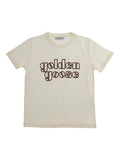 T-SHIRT WHITE CON BURGUNDY GOLDEN GOOSE