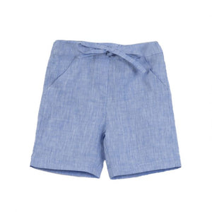 PANTALONE INGLESE IN LINO AZZURRO LITTLE BEAR